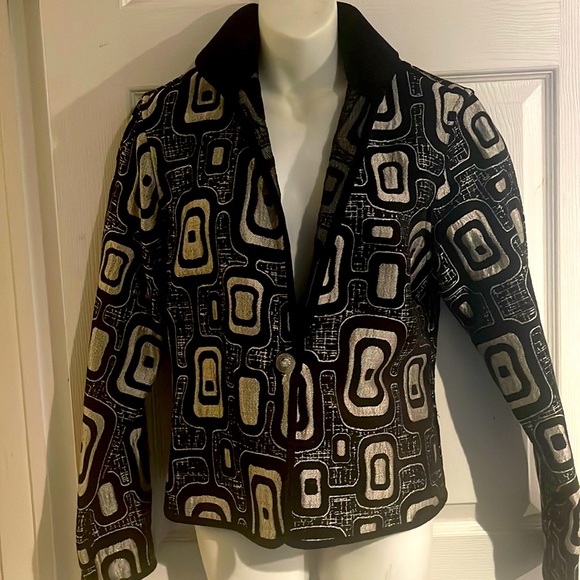 khangura Jackets & Blazers - Ethnic unique black and silver jacket size M vintage